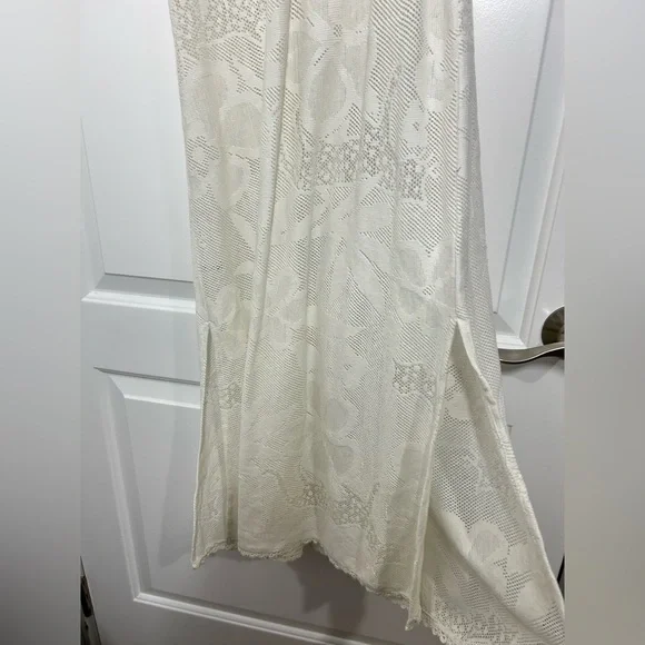 Aerie White Semi Sheer Tropical Floral Lace Beach Cover Up Dress size small NWT - Picture 11 of 16